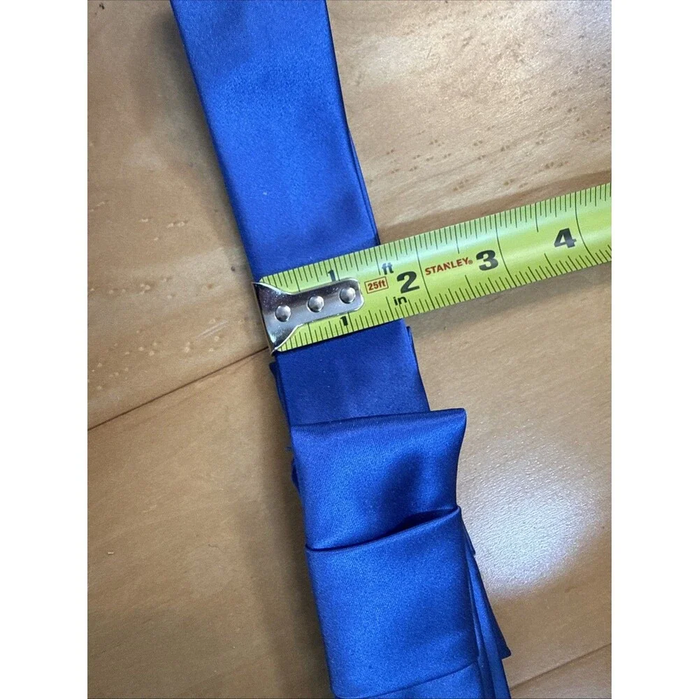 ROYAL BLUE SATIN BELT unbranded Blue Bow Silky Formal Belt